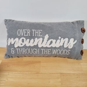 Throw Pillow Over The Mountains Grey and White Beautiful 😍
